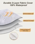 KSIIA Washable Dog Bed Large Sized Senior Dog, Orthopedic Warm Soft Pet Sofa Waterproof Pet Couch with Sides, Non-Slip and Egg-Crate Foam Big Beds with Removable Cover, 35x22Inch, Grey - Image 4