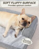 KSIIA Washable Dog Bed Large Sized Senior Dog, Orthopedic Warm Soft Pet Sofa Waterproof Pet Couch with Sides, Non-Slip and Egg-Crate Foam Big Beds with Removable Cover, 35x22Inch, Grey - Image 5