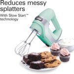 Hamilton Beach Professional 5-Speed Electric Hand Mixer with Snap-On Storage Case, QuickBurst, Stainless Steel Twisted Wire Beaters and Whisk, Mint (62658) - Image 3