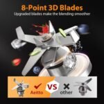 Aeitto Blender, Blenders for Kitchen with 1500-Watt Motor, 68 Oz Large Capacity, Countertop Professional Blenders for Ice Crush, Frozen Drinks, Black - Image 4