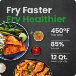 CHEFMAN ExacTemp™ 12 Quart 5-in-1 Air Fryer with Integrated Smart Cooking Thermometer, 28 Touchscreen Presets, Rotisserie, Dehydrator, Bake, XL Convection Oven with Auto Shutoff, Black - Image 3