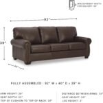 Signature Design by Ashley Colleton Classic Leather Match Sofa with Nailheads, Dark Brown - Image 4