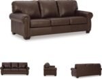 Signature Design by Ashley Colleton Classic Leather Match Sofa with Nailheads, Dark Brown - Image 5