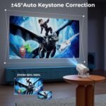Portable WiFi and Bluetooth Projector - 4K 1080P Supported Mini Movie Projector, 270°Adjustable Stand Outdoor Home Theater Star Projector with Ambient Light for Phone TV Stick Laptop - Image 5