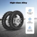 2.50-10 Front Rear Alloy Wheel Set for H-o-n-d-a CRF50 XR50 - Drum Brake Pit Bike Tires with Chain Kit, Direct Replacement Off-Road Wheels - Image 3