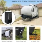 Electric Tongue Jack Cover- 3 Layer Oxford Fabric Universal Trailer RV Electric Tongue Jack Protective Cover- Adjustable Drawstring with D Rings (18 x 9 x 7.5 Inch) - Image 5