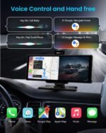 Portable Apple Carplay Screen, 10’’ Car Stereo Wireless Car Play & Android Auto Touch Screen, 4K Dash Cam, 1080P Backup Camera, Mirror Link/Voice Control/Music Play/GPS Navigation - Image 4