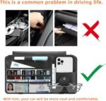 Leather Car Sun Visor Organizer for Cars, Trucks & SUVs: Features Sunglasses Holder, Secure Zipper Pockets, and 6 Clear Windows for Registration, Driver's License, and Insurance Card（black） - Image 5