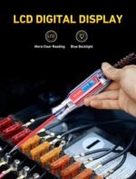 Heavy Duty 3-65V Backlit Digital LCD Circuit Tester, Test Light with 140 Inch Extended Spring Wire, Car Truck Low Voltage & Light Tester with Stainless Probe - Image 3