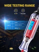 Heavy Duty 3-65V Backlit Digital LCD Circuit Tester, Test Light with 140 Inch Extended Spring Wire, Car Truck Low Voltage & Light Tester with Stainless Probe - Image 4