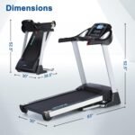 15% Auto Incline Treadmill with Bluetooth Speaker, 20" Wide 3.5HP Folding Electric Treadmill with LCD Display Easy Assembly Running Walking Exercise Machine for Home Use, 350 LBS Capacity - Image 4