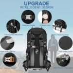 60L Hiking Backpack Water Resistant Camping Backpack with Rain Cover Large Outdoor Travel Daypack for Men Women (01-Black) - Image 5