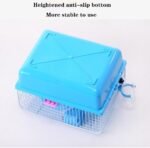 Pet Hamster Cage with Running Wheel Water Bottle Food Basin Portable Carrier House Mice Home Habitat for Going Out, Traveling (Blue) - Image 5