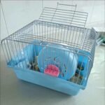 Pet Hamster Cage with Running Wheel Water Bottle Food Basin Portable Carrier House Mice Home Habitat for Going Out, Traveling (Blue) - Image 6