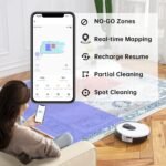 OKP L1 Robot Vacuum Cleaner, V-Shaped Brush Anti-tangling Design,3800Pa, 200 Mins Runtime, Slim, Self-Charging Robotic Vacuum Cleaner, Ideal for Pet Hair and Hard Floors - Image 5