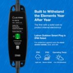 Lutron Smart Outdoor Plug for Caseta Smart Lighting, for Summer, Patio, Backyard, and Outdoor Lights, & Motors, 15A LED Fixtures & 1/2 HP Motors, PD-15OUT-BL, Black - Image 7
