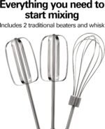 Hamilton Beach Electric Hand Mixer, 6 Speeds + Stir Button, 300 Watts of Peak Power for Powerful Mixing, Includes Whisk and Storage Clip, Black (62628) - Image 4