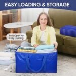 TICONN 6 Pack Extra Large Moving Bags with Zippers & Carrying Handles, Heavy-Duty Storage Tote Moving Boxes for Space Saving - Image 4