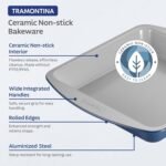 Tramontina Rise 8-Piece Ceramic Baking Pans Set, Non stick Essential Bakeware for Cookies, Loafs, Cakes, Brownies and Muffins - Image 4