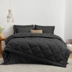 Love's cabin King Size Comforter Set Black, 7 Pieces King Bed in a Bag, All Season Bedding Sets with 1 Comforter, 1 Flat Sheet, 1 Fitted Sheet, 2 Pillowcase and 2 Pillow Sham - Image 3
