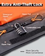 Car Rooftop Cargo Carrier Bag, 30 Cubic Feet Soft-Shell Car Roof Luggage Bag for All Vehicles with/Without Racks, Include 2 Reinforced Straps, 6 Door Hooks, Anti-Slip Mat, Luggage Lock - Image 6