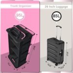 Trunk Organizer for Car, 95L Large Capacity Trunk Storage with Non-Slip Bottom Strips, Cargo Organizer for Suv, Truck, Sedan, Waterproof Portable Car Organizers for Women Men(Pink) - Image 5