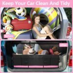 Trunk Organizer for Car, 95L Large Capacity Trunk Storage with Non-Slip Bottom Strips, Cargo Organizer for Suv, Truck, Sedan, Waterproof Portable Car Organizers for Women Men(Pink) - Image 6