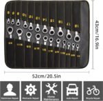 Ratcheting Wrench Set, Combination Wrench Set, 22-Piece SAE & Metric and Standard, 72Th Long Open End, 1/4" to 3/4" & 6-18mm, Organizer With Roll Up Pouch, CR-V Socket Mechanic Hand Tools Sets - Image 3