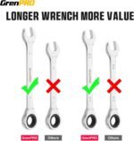 Ratcheting Wrench Set, Combination Wrench Set, 22-Piece SAE & Metric and Standard, 72Th Long Open End, 1/4" to 3/4" & 6-18mm, Organizer With Roll Up Pouch, CR-V Socket Mechanic Hand Tools Sets - Image 4