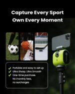 XbotGo Chameleon AI Auto Sports Action Camera - 4K 60FPS Soccer Camera and Basketball Tracking Camera for Team Sports, Live Streaming, No Subscription, Works with iOS & Android (Lava Graphite) - Image 6