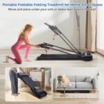 Walking Pad Treadmill with Handle Bar, Compact Portable Treadmills for Home Small, Electric Walking Pads with Handles, 3.5HP Quiet and LED Display, 400 LBS Capacity - Image 5
