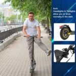 Electric Scooter 10" Solid Tires 600W Peak Motor Up to 20Miles Range and 19Mph Speed for Adults - Portable Folding Commuting Scooter with Double Braking System and App - Image 4