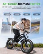 isinwheel M10 Pro Electric Bike, 1000W Peak Motor, 22 MPH 20"x4" Fat Tire Ebike, USB Phone Charging Port, 10.4Ah Removable Battery, 7-Speed Electric Dirt Bike for Adults, Teens & Women - Image 4