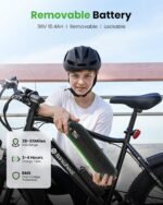 isinwheel M10 Pro Electric Bike, 1000W Peak Motor, 22 MPH 20"x4" Fat Tire Ebike, USB Phone Charging Port, 10.4Ah Removable Battery, 7-Speed Electric Dirt Bike for Adults, Teens & Women - Image 6