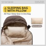 Down Sleeping Bag with Pillow, Ultralight Rectangular Sleeping Bag for Adults, Youth Backpacking,Hiking and Camping Outdoor with YKK Two-Way Zipper 680 FP Down - Image 4