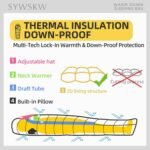 Down Sleeping Bag with Pillow, Ultralight Rectangular Sleeping Bag for Adults, Youth Backpacking,Hiking and Camping Outdoor with YKK Two-Way Zipper 680 FP Down - Image 5