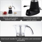 Imusa 6 or 3 Cup Electric Espresso Maker Black Coffee Machine for Cuban Coffee, Moka and Espresso Drinks - Image 3
