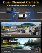 Dual Dash Cam for SUV: 4K Front + 2K Rear WiFi GPS for RAV4 CR-V HR-V Equinox Highlander Explorer – 72H Parking Mode Loop Recording G-Sensor 64GB - Image 4