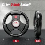 GIKPAL 2-inch Rubber Olympic Grip Weight Plates for Strength Training, Weightlifting in Home & Gym, Barbell Weights Plates Set (2.5/5/10/25/35/45 LB) - Image 3