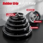 GIKPAL 2-inch Rubber Olympic Grip Weight Plates for Strength Training, Weightlifting in Home & Gym, Barbell Weights Plates Set (2.5/5/10/25/35/45 LB) - Image 4