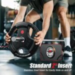 GIKPAL 2-inch Rubber Olympic Grip Weight Plates for Strength Training, Weightlifting in Home & Gym, Barbell Weights Plates Set (2.5/5/10/25/35/45 LB) - Image 5