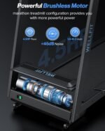 WELLFIT Auto Incline Treadmill, 10% Incline Heavyduty Treadmill with Pulse Sensor, 4.5HP, 10 MPH, 500 lbs Capacity, 20'' x 55'' Running Area Treadmills with Bluetooth Player & LED Display - Image 6