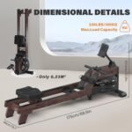 SNODE Rowing Machine for Home Use, Sturdy Rower Machine with 350lb Weight Capacity, LCD Monitor, Ergonomic Seat, Dual Rail - Image 6