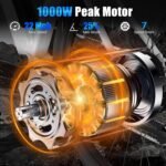 Electric Bike, 1000W Peak Motor, 26” Ebike for Adults, 40 Miles Range & 22 Mph Step-Over E Bike, Electric Bicycle for Commute, 7 Speed & Colorful LCD Display, UL2849 Certified - Image 3