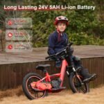 Electric Dirt Bike for Kids, Professional Version, Electric Motorcycle with 500W Powerful Brushless Motor, 14 MPH, 16 Inch Off Road Tires, Adjustable Seat for Ages 5-12 Orange - Image 5