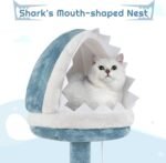 Yaheetech Cat Tree, 72.5inch Ocean-Themed Cat Tower, Multi-Level Large Cat Tree for Indoor Cats with Shark's Mouth Bed & 2 Big Condos & 2 Wide Perches & Funny Toys, Blue & White - Image 5