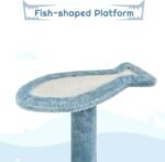 Yaheetech Cat Tree, 72.5inch Ocean-Themed Cat Tower, Multi-Level Large Cat Tree for Indoor Cats with Shark's Mouth Bed & 2 Big Condos & 2 Wide Perches & Funny Toys, Blue & White - Image 9