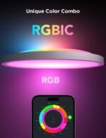 Govee Smart Ceiling Light, RGBIC LED Ceiling Light Fixture, 2400LM Flush Mount Light Fixture, DIY Colors, Works with Alexa, 2200K-6500K Ceiling Lights for Bedroom, Living Room, 12 Inch, 1 Pack - Image 3