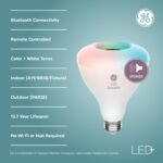 GE LED+ Color Changing Speaker LED Light Bulb, BR30 Indoor Floodlight Bulb, Soft White and Multicolor (1 Pack) - Image 3