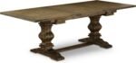 East West Furniture LAAS9-07-T25 9 Piece Table Set Consists A Wood Dining Table and 8 Black Textured Polyester Fabric Parson Dining Chairs, Distressed Jacobean - Image 4